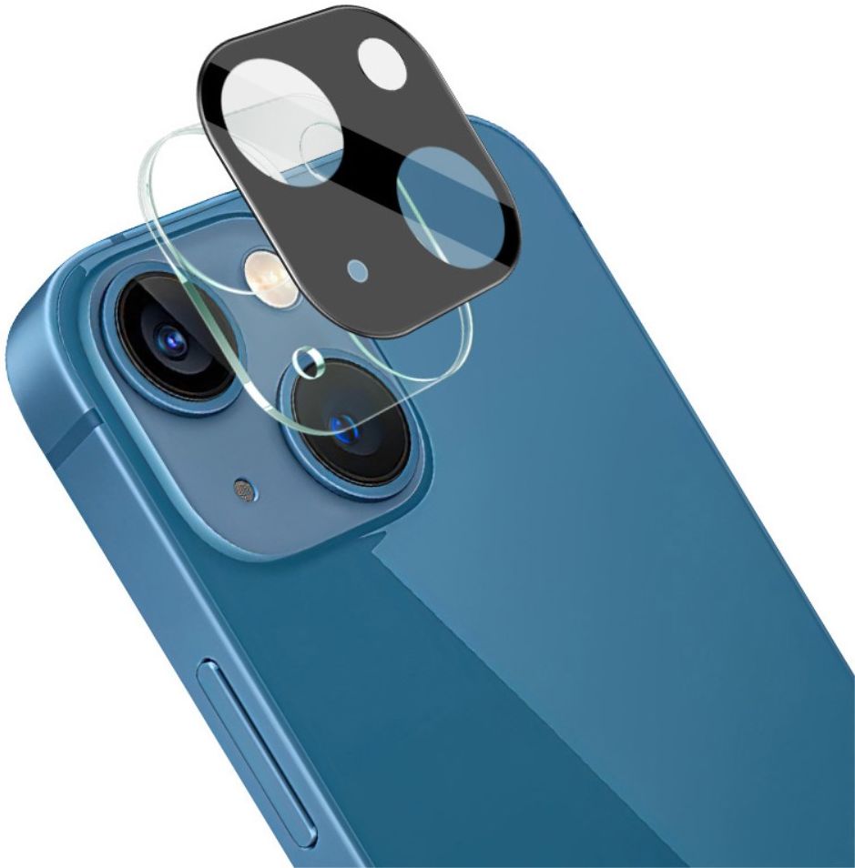 Imak Apple iPhone 13 / 13 Mini Camera Lens Protector + Lens Cap Zwart afbeelding 1