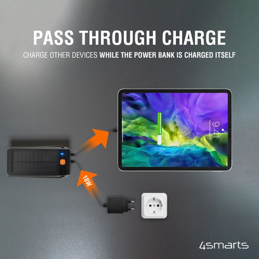 4smarts TitanPack Solar Powerbank 10.000 mAh met Stofdichte Poorten afbeelding 12