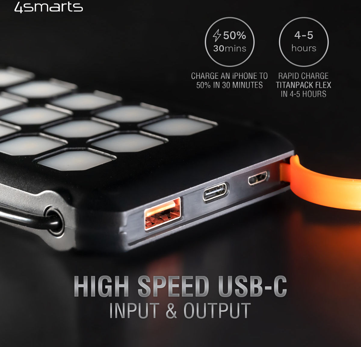 4smarts TitanPack Solar Powerbank 10.000 mAh met Stofdichte Poorten afbeelding 4