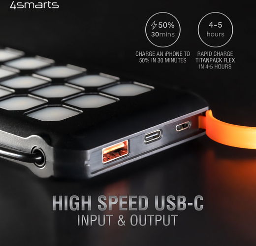 4smarts TitanPack Solar Powerbank 10.000 mAh met Stofdichte Poorten afbeelding 4