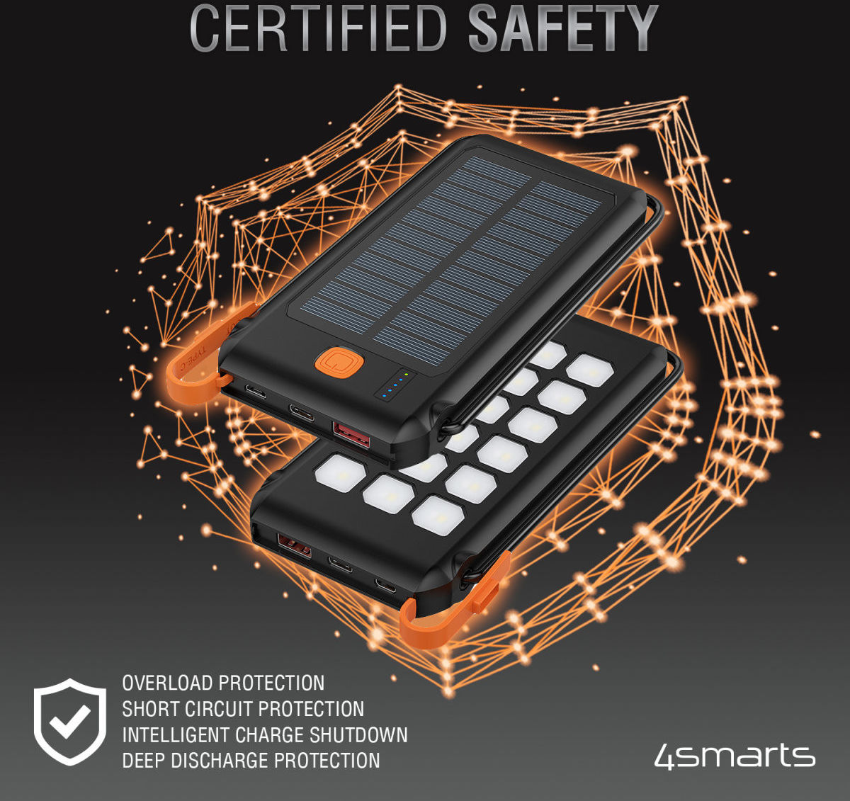 4smarts TitanPack Solar Powerbank 10.000 mAh met Stofdichte Poorten afbeelding 5