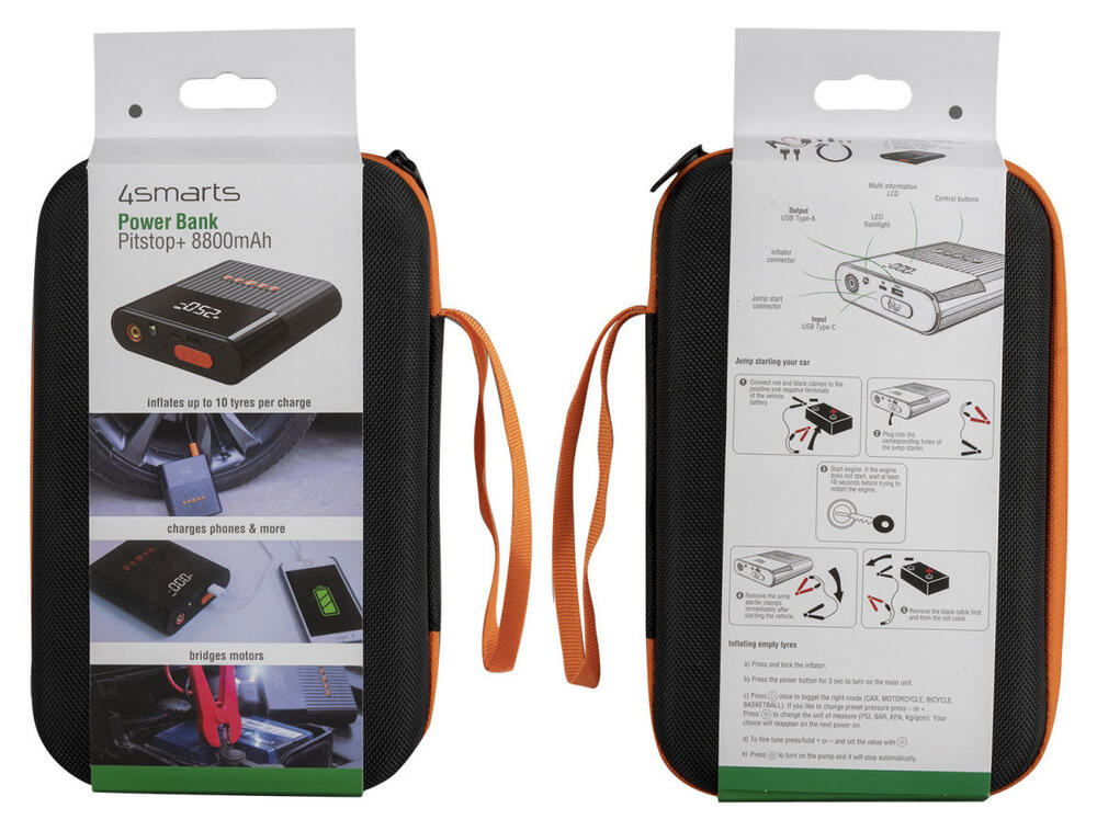 4smarts Pitstop+ 8.800 mAh Powerbank Jumpstarter voor Auto met Compressor afbeelding 13
