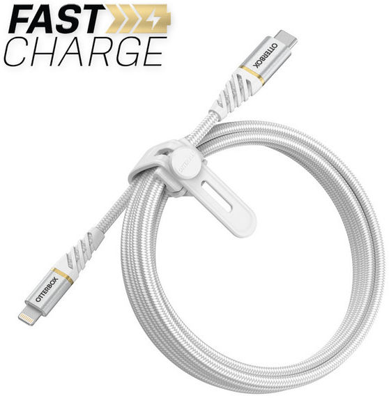 Otterbox Fast Charge Premium Lightning USB-C Kabel 2 Meter Wit afbeelding 1