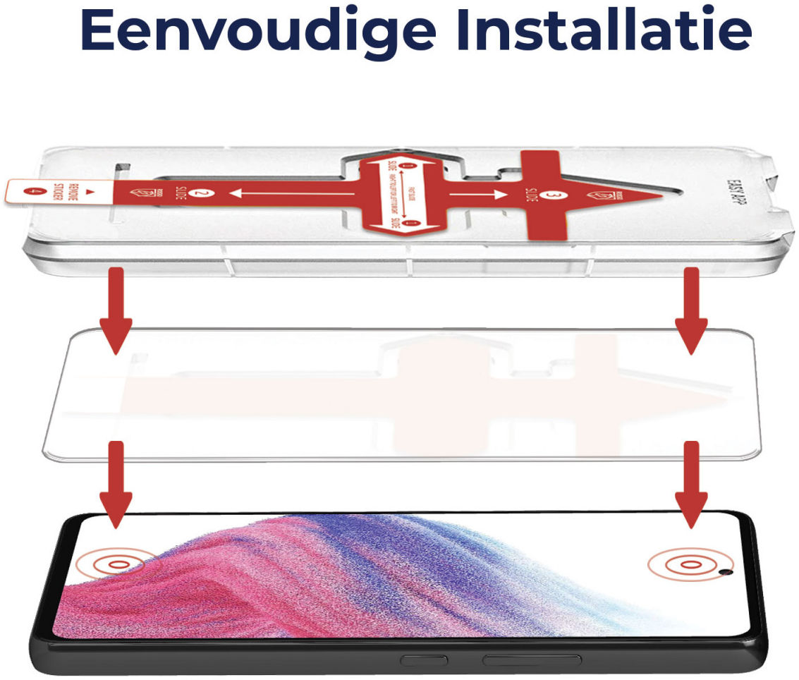 Rosso Samsung Galaxy A53 Tempered Glass Fingerprint en Case Friendly afbeelding 2