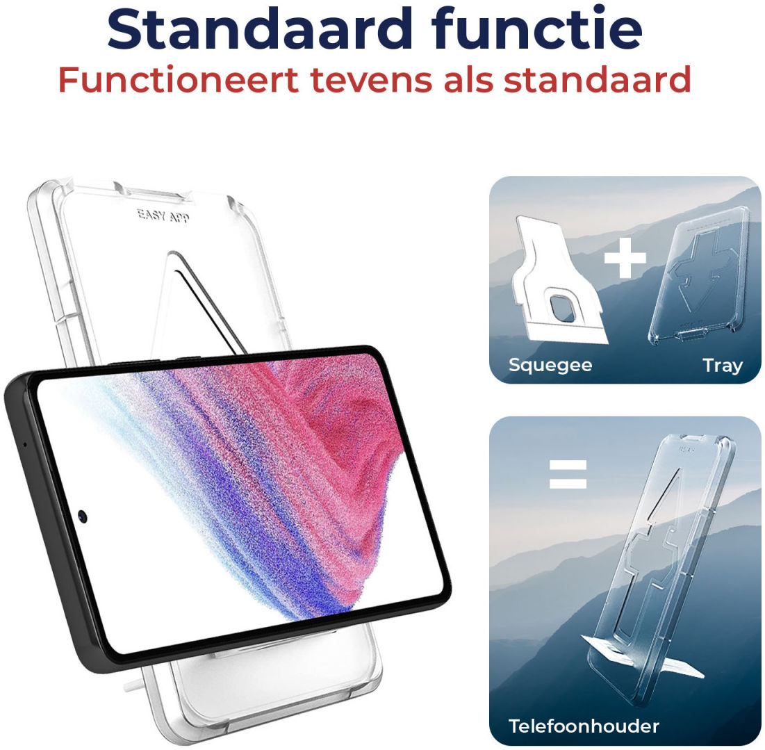 Rosso Samsung Galaxy A53 Tempered Glass Fingerprint en Case Friendly afbeelding 6