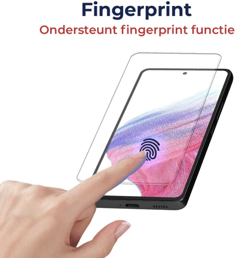 Rosso Samsung Galaxy A53 Tempered Glass Fingerprint en Case Friendly afbeelding 4