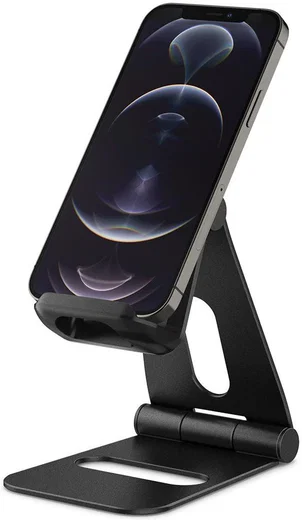 Spigen S311 Universele Telefoon / Tablet Aluminium Bureau Houder Zwart afbeelding 1