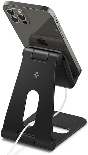 Spigen S311 Universele Telefoon / Tablet Aluminium Bureau Houder Zwart afbeelding 10