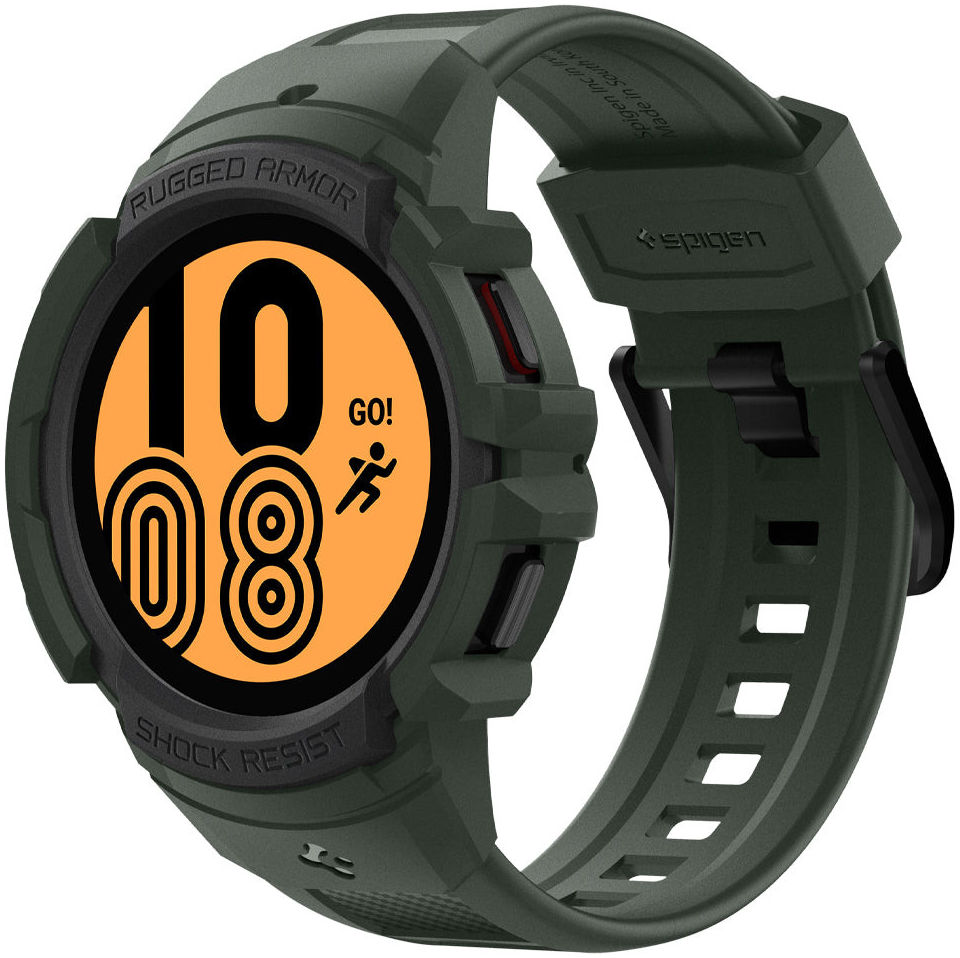 Spigen Rugged Armor Pro Samsung Galaxy Watch 4 44MM Case Bandje Groen afbeelding 1