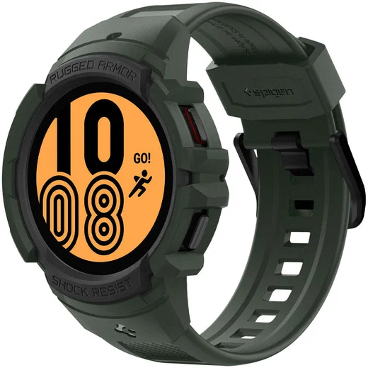 Spigen Rugged Armor Pro Samsung Galaxy Watch 4 44MM Case Bandje Groen afbeelding 1