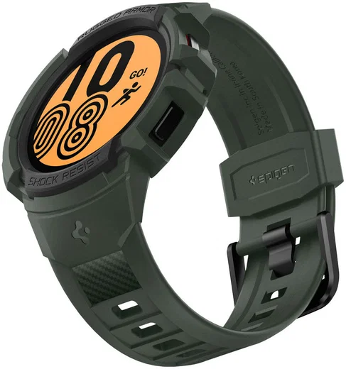 Spigen Rugged Armor Pro Samsung Galaxy Watch 4 44MM Case Bandje Groen afbeelding 3