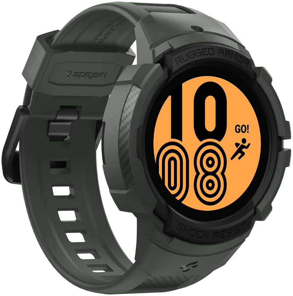 Spigen Rugged Armor Pro Samsung Galaxy Watch 4 44MM Case Bandje Groen afbeelding 5
