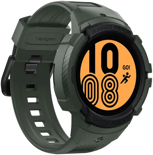 Spigen Rugged Armor Pro Samsung Galaxy Watch 4 44MM Case Bandje Groen afbeelding 5