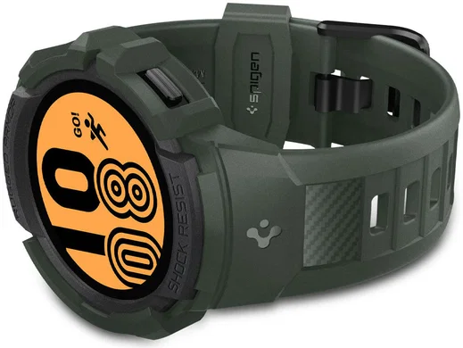 Spigen Rugged Armor Pro Samsung Galaxy Watch 4 44MM Case Bandje Groen afbeelding 6