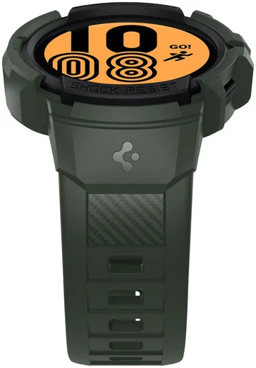 Spigen Rugged Armor Pro Samsung Galaxy Watch 4 44MM Case Bandje Groen afbeelding 9