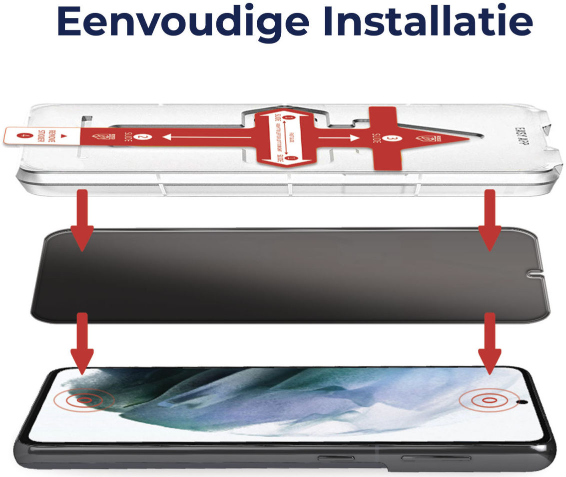 Rosso Samsung Galaxy S21 Privacy Glass met Installatietray afbeelding 2