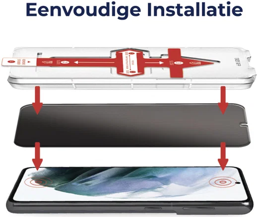 Rosso Samsung Galaxy S21 Privacy Glass met Installatietray afbeelding 2
