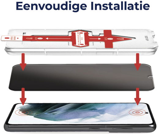 Rosso Samsung Galaxy S21 Plus Privacy Glass met Installatietray afbeelding 2