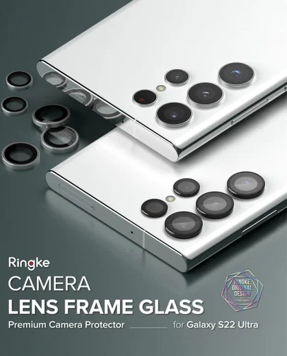 Ringke Frame Glass Samsung Galaxy S22 Ultra Camera Protector Zwart afbeelding 13