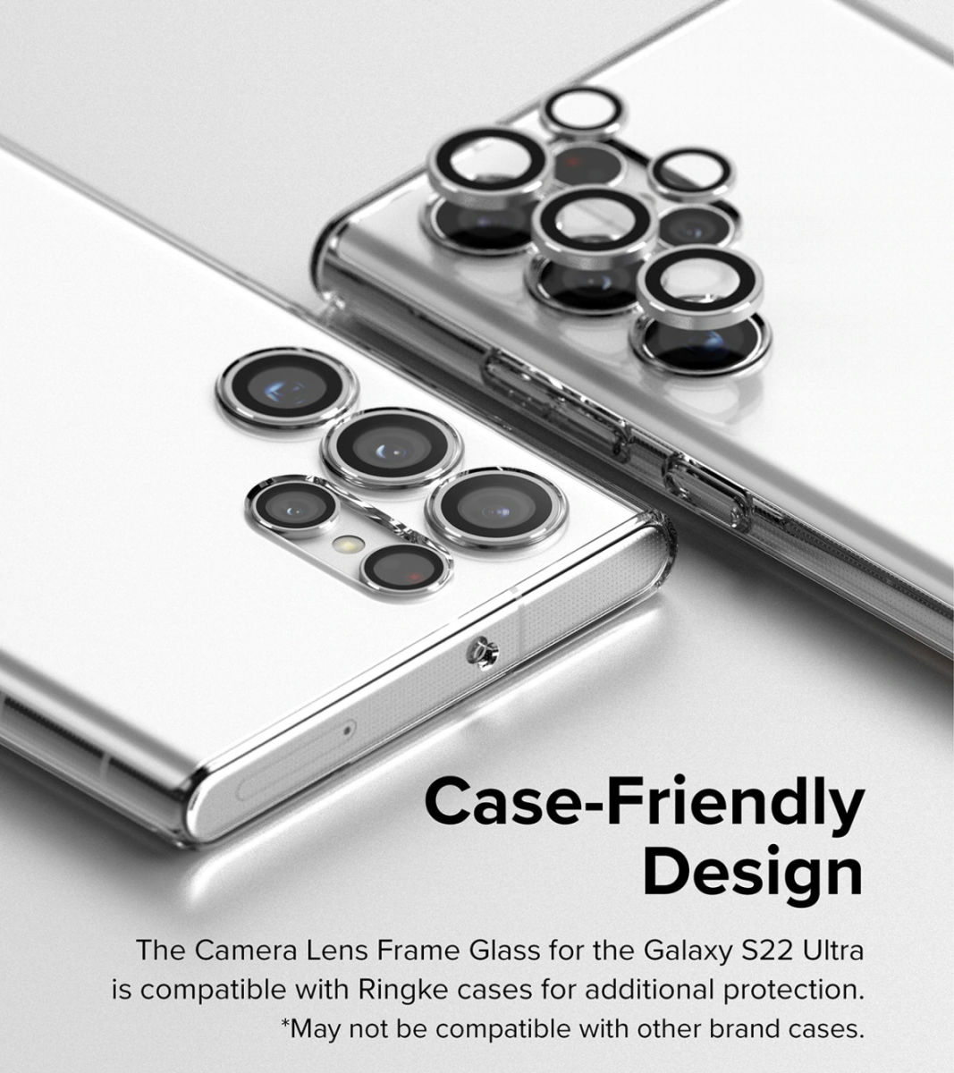 Ringke Frame Glass Samsung Galaxy S22 Ultra Camera Protector Zwart afbeelding 4