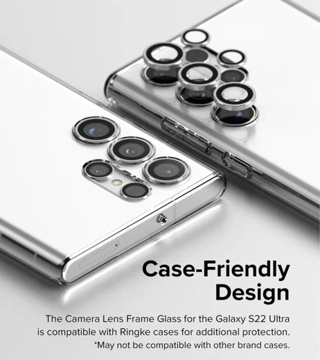 Ringke Frame Glass Samsung Galaxy S22 Ultra Camera Protector Zwart afbeelding 4
