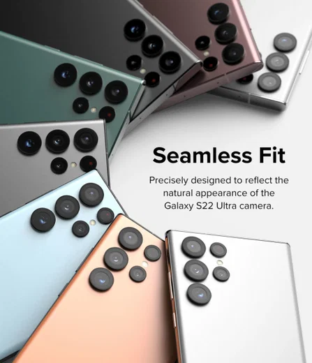 Ringke Frame Glass Samsung Galaxy S22 Ultra Camera Protector Zwart afbeelding 5