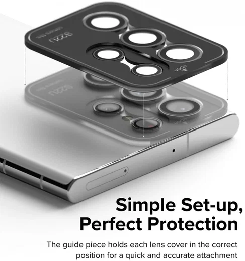 Ringke Frame Glass Samsung Galaxy S22 Ultra Camera Protector Zwart afbeelding 8