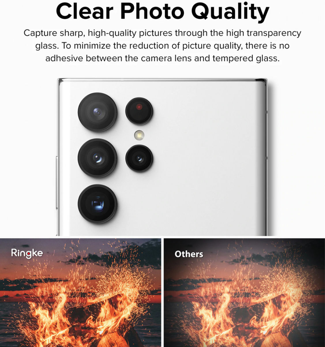 Ringke Frame Glass Samsung Galaxy S22 Ultra Camera Protector Zwart afbeelding 7