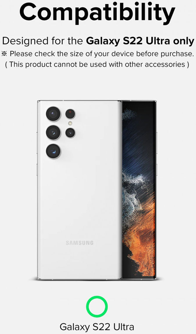 Ringke Frame Glass Samsung Galaxy S22 Ultra Camera Protector Zwart afbeelding 9