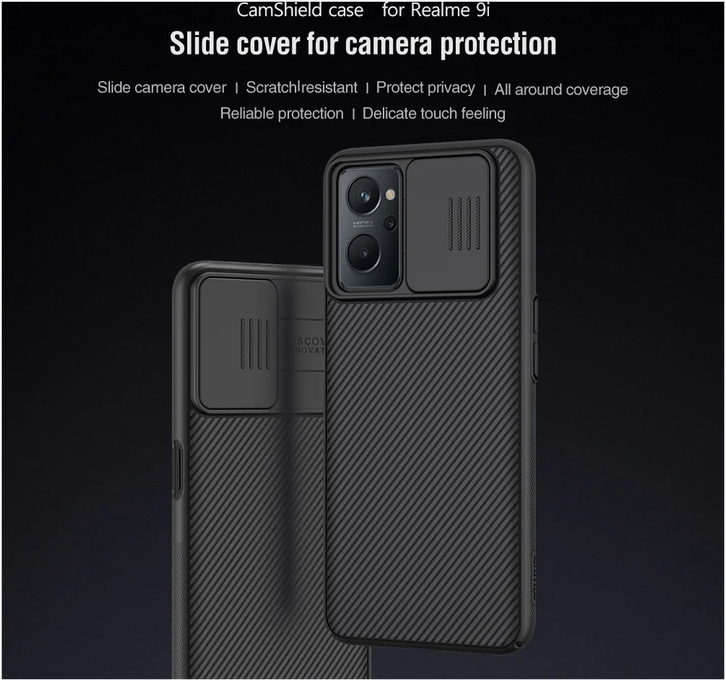 Nillkin CamShield Realme 9i/Oppo A76/A96Hoesje met Camera Slider Zwart afbeelding 10