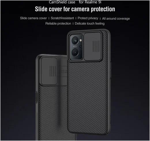 Nillkin CamShield Realme 9i/Oppo A76/A96Hoesje met Camera Slider Zwart afbeelding 10
