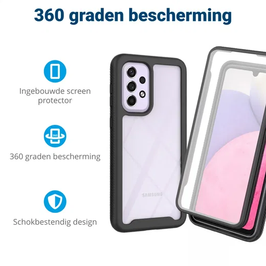 Samsung Galaxy A33 Hoesje Full Protect 360° Cover Hybride Zwart afbeelding 2