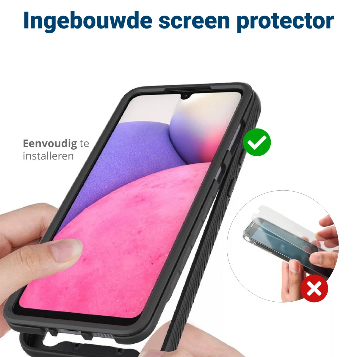Samsung Galaxy A33 Hoesje Full Protect 360° Cover Hybride Blauw afbeelding 6