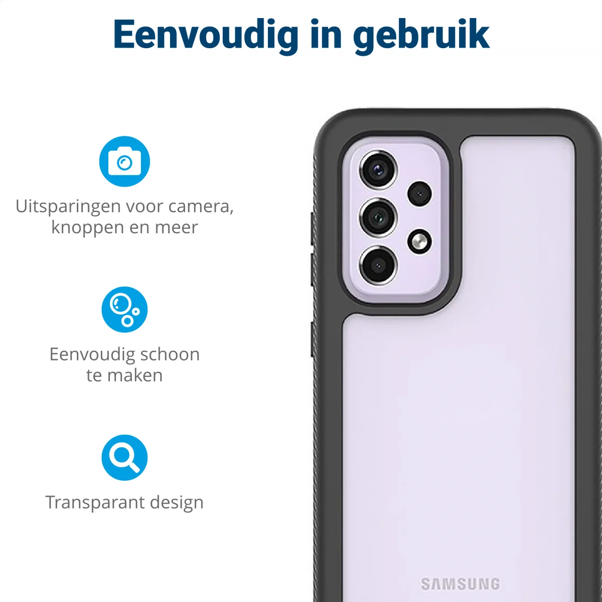 Samsung Galaxy A33 Hoesje Full Protect 360° Cover Hybride Blauw afbeelding 5