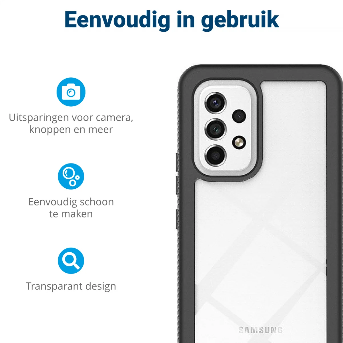 Samsung Galaxy A53 Hoesje Full Protect 360° Cover Hybride Blauw afbeelding 5