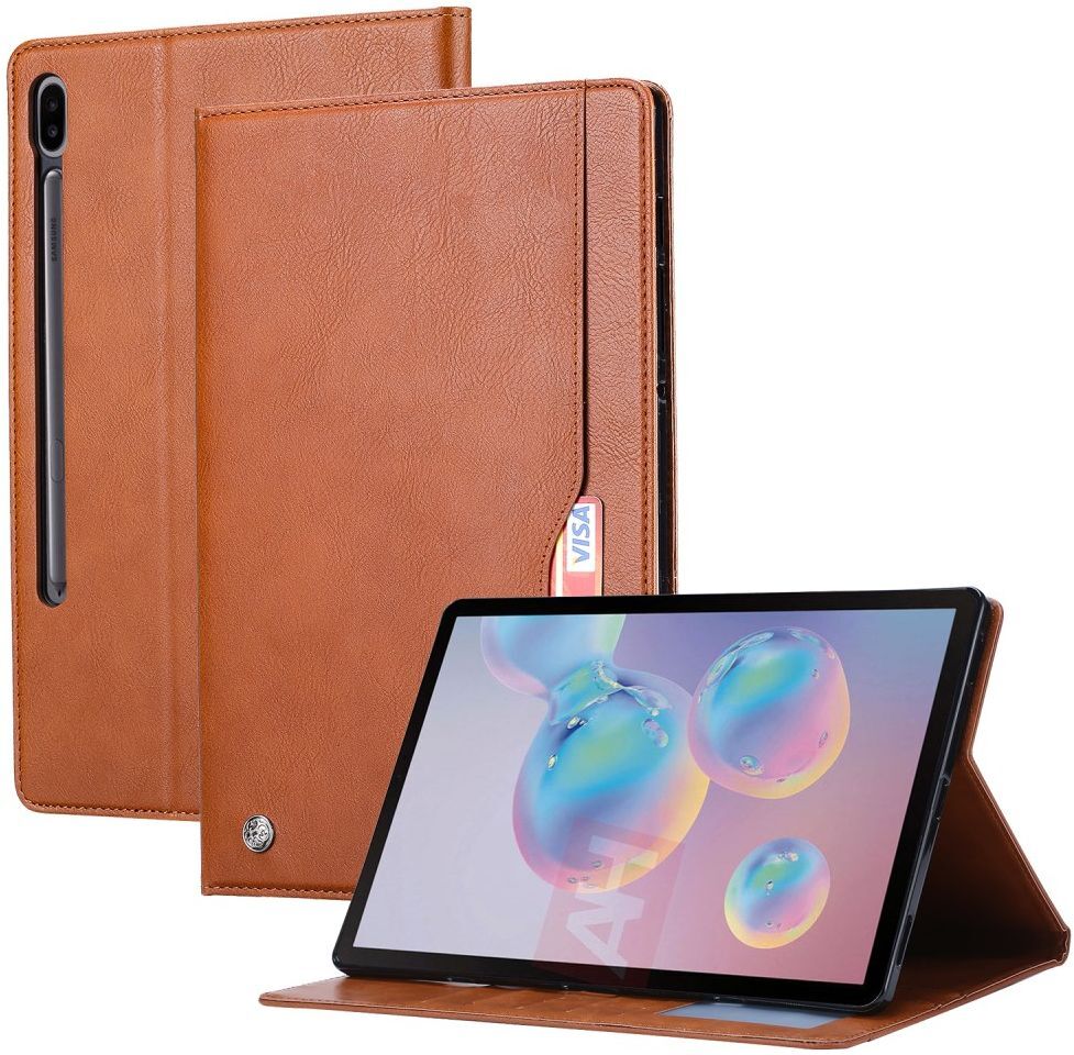 Samsung Galaxy Tab S8 Hoes Met Stand Functie Portemonnee Bruin afbeelding 4