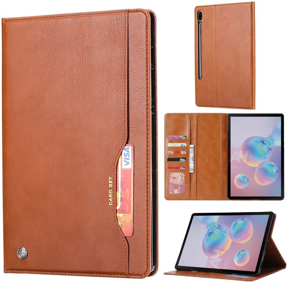 Samsung Galaxy Tab S8 Hoes Met Stand Functie Portemonnee Bruin afbeelding 8