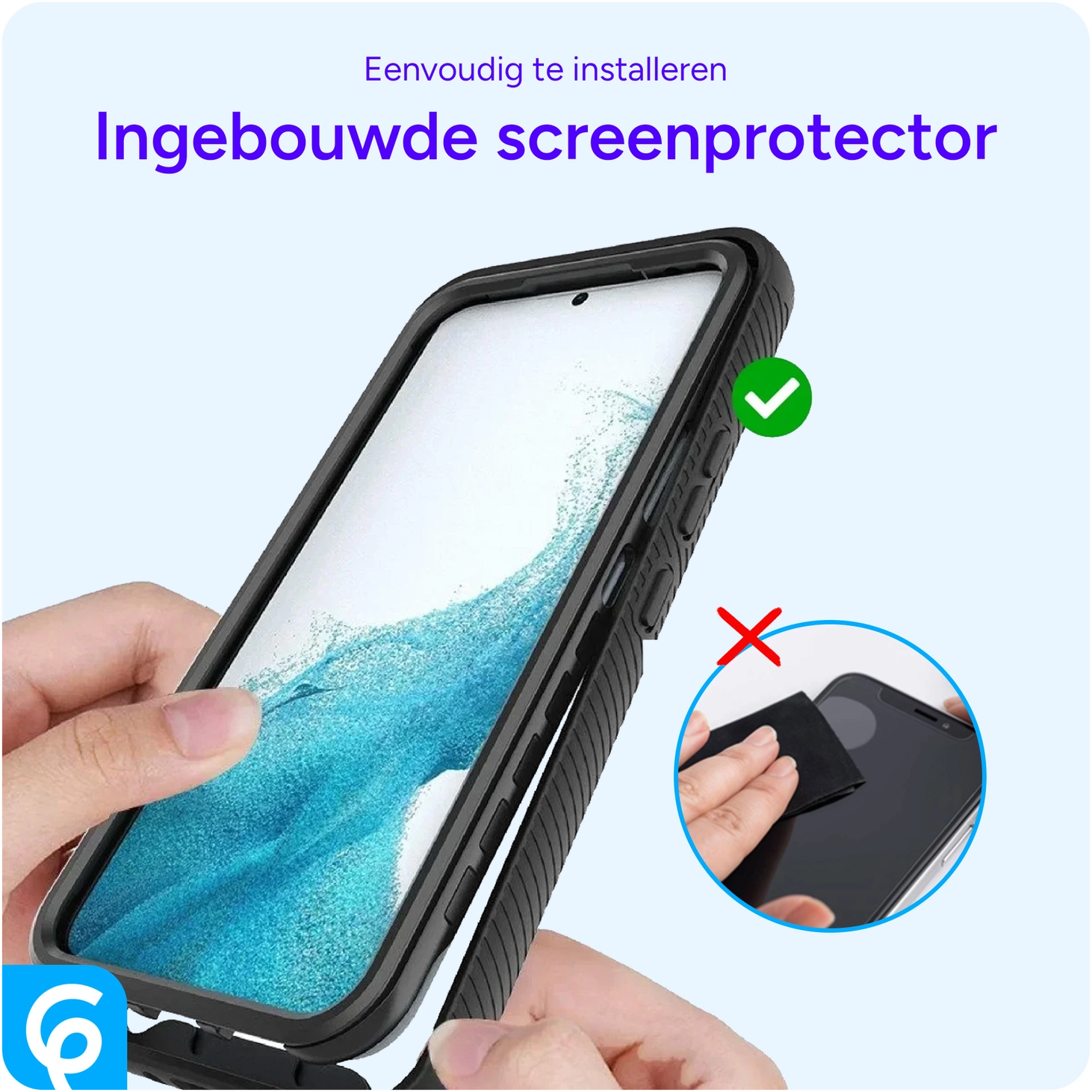 Samsung Galaxy A13 Hoesje Full Protect 360° Cover Hybride Blauw afbeelding 7