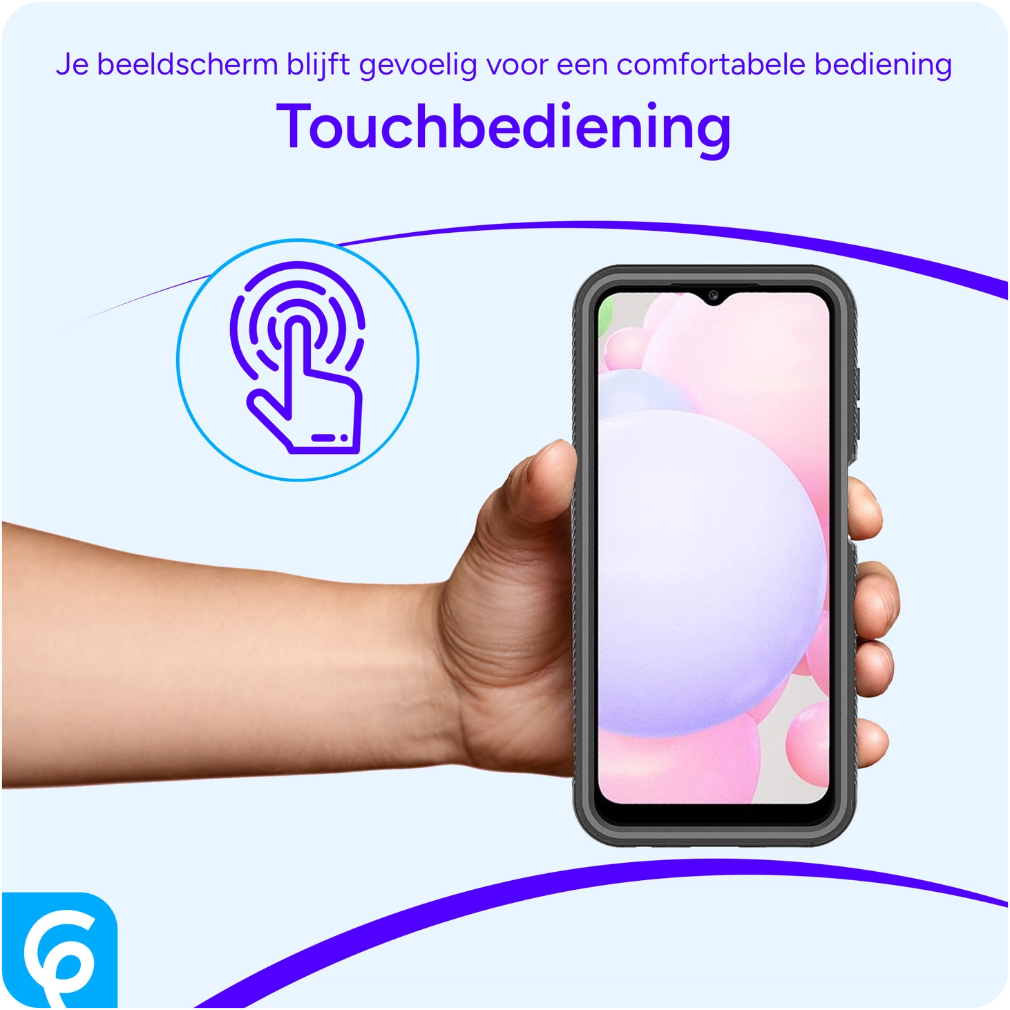 Samsung Galaxy A13 Hoesje Full Protect 360° Cover Hybride Blauw afbeelding 6