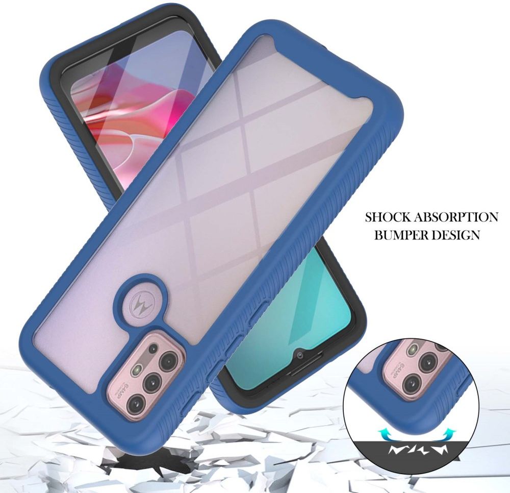 Motorola Moto G10/G20/G30 Hoesje Full Protect 360° Cover Hybride Blauw afbeelding 2