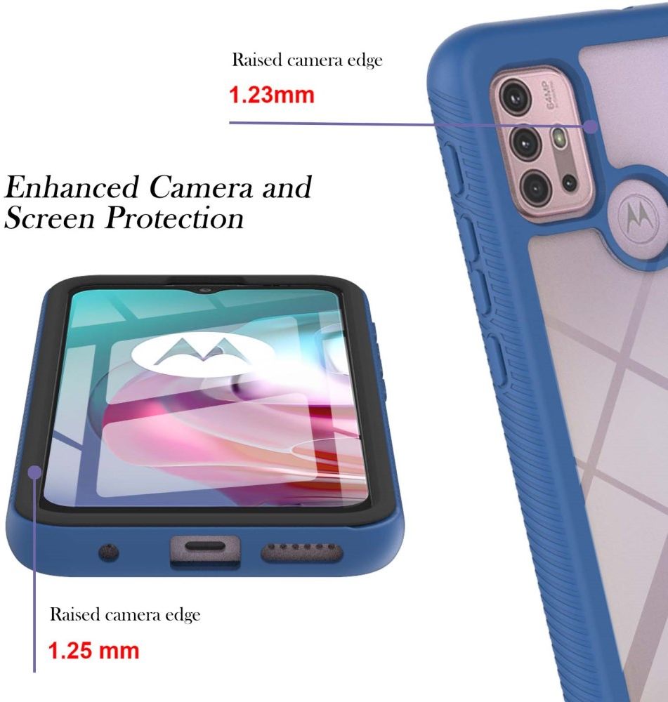 Motorola Moto G10/G20/G30 Hoesje Full Protect 360° Cover Hybride Blauw afbeelding 5
