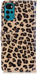 Motorola Moto G22 Hoesje Portemonnee Book Case met Luipaard Print afbeelding