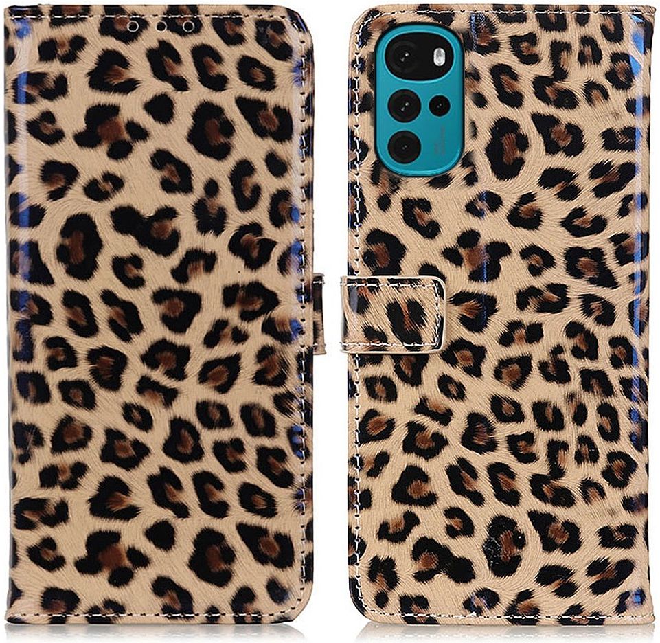 Motorola Moto G22 Hoesje Portemonnee Book Case met Luipaard Print afbeelding 3
