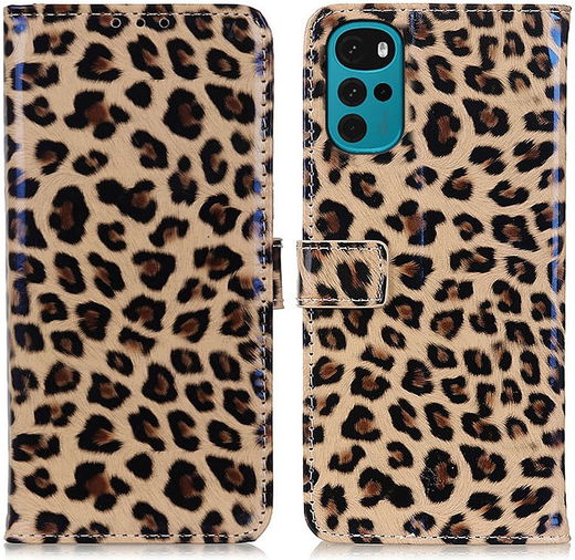 Motorola Moto G22 Hoesje Portemonnee Book Case met Luipaard Print afbeelding 3