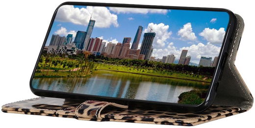 Motorola Moto G22 Hoesje Portemonnee Book Case met Luipaard Print afbeelding 5