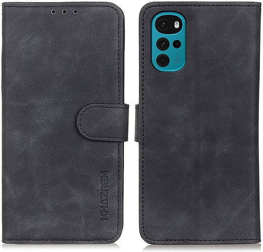 KHAZNEH Motorola Moto G22 Hoesje Portemonnee Book Case Zwart afbeelding 2