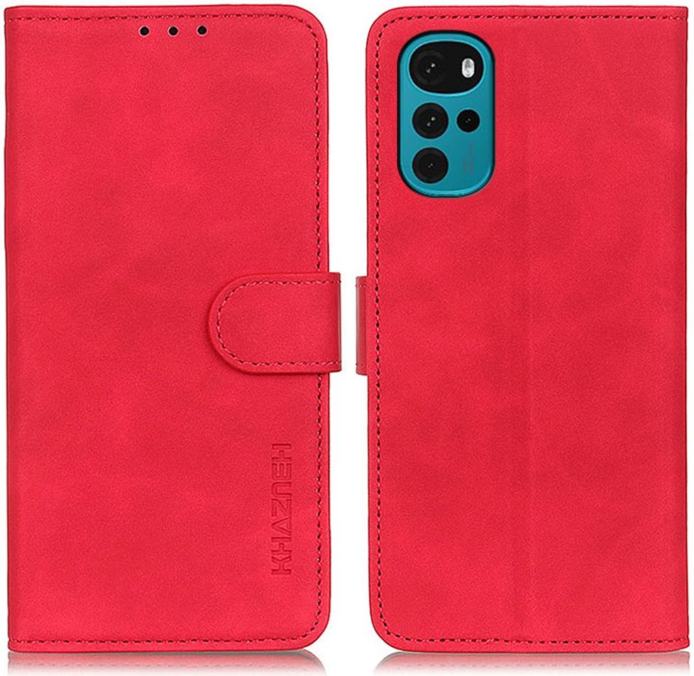 KHAZNEH Motorola Moto G22 Hoesje Portemonnee Book Case Rood afbeelding 2