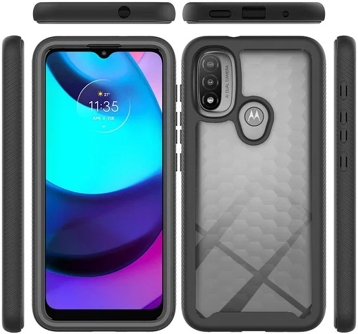 Motorola Moto E20 Hoesje Full Protect 360° Cover Hybride Zwart afbeelding 8