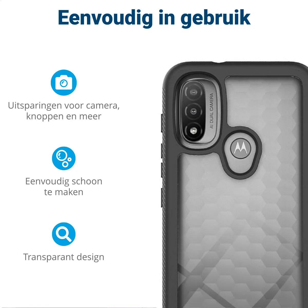 Motorola Moto E20 Hoesje Full Protect 360° Cover Hybride Zwart afbeelding 5