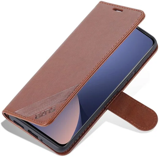 AZNS Xiaomi 12 / 12X Hoesje Wallet Book Case Kunstleer Bruin afbeelding 3